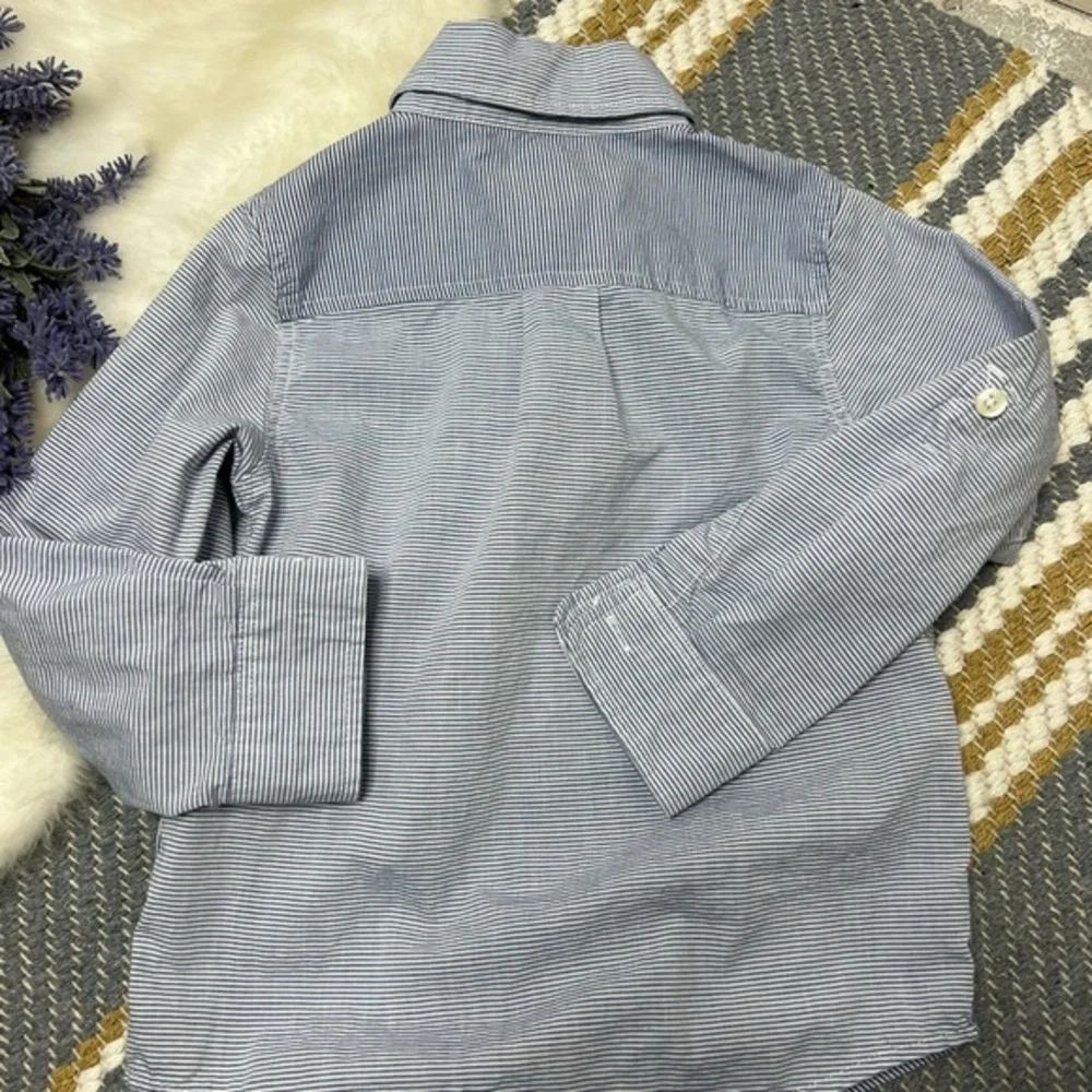 Baby Gap toddler striped blue white button down shirt C-10